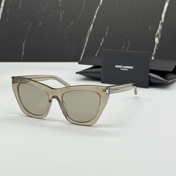 NEW SAINT LAURENT SL214 KATE 025 SUNGLASSES WOMEN BROWN CAT EYE SL 214 KATE 025 - Picture 1 of 13